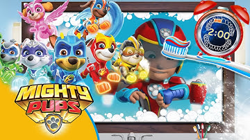 *New* Paw Patrol Mighty Pups Magic Bubble 2 minute Toothbrush timer with tooth brushing guide