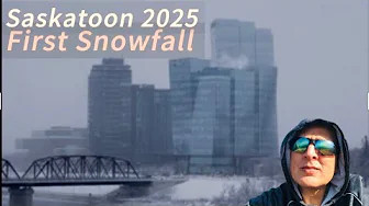 First Snowfall in Saskatoon Saskatchewan Province 
