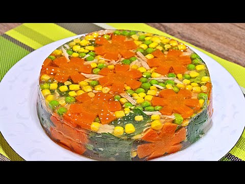 Jellied for the New Year&rsquo;s table! Chicken with vegetables recipe.