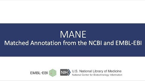 Webinar - Matched Annotation from the NCBI and EMBL-EBI (MANE)