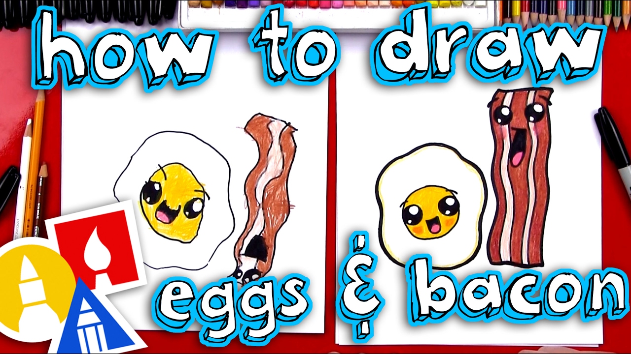 How To Draw Cute Eggs And Bacon Youtube