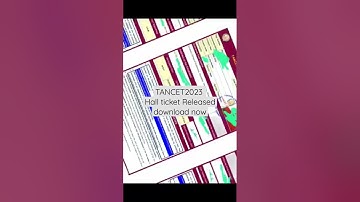TANCET2023 ||Hall ticket Released || Download Now