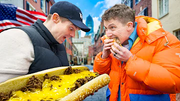 Brits try real Philly Cheesesteak for the first time!