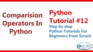Python Comparison Operators with Syntax and Examples | Python Operators #12