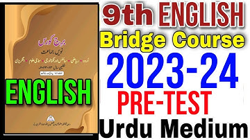 9th English Bridge course 2023-24 Pre-Test Urdu medium State Board New Bridge Course Answer
