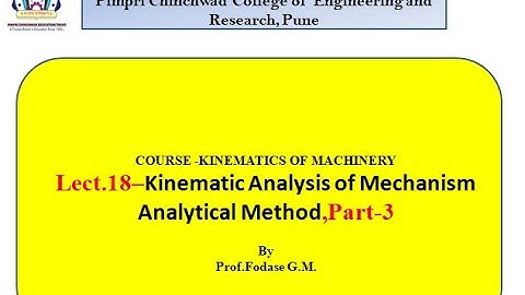 KOM Lect.18 Kinematic Analysis Complex Algebra Method