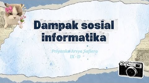 Dampak Sosial Informatika