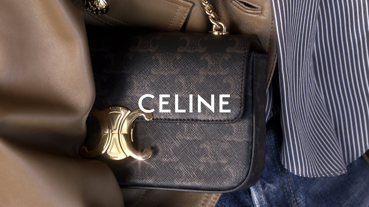 Celine 2022 Triomphe Mini Boston Bag w/ Chain Strap