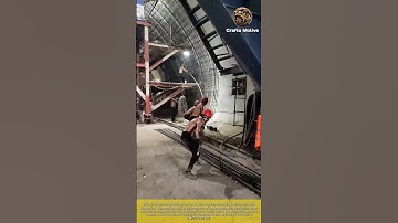 Building tunnel construction: workers hardworking for installing reinforcement rebars