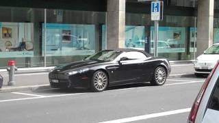 Black Aston Martin DB9 Convertible Side View Zurich, Switzerland
