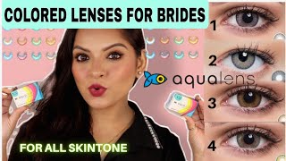 AQUALENS COLOR LENSES FOR BRIDES | COLORED CONTACT LENS ON INDIAN SKIN screenshot 4