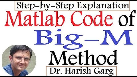 MATLAB Code of Big M method of LPP | Step by Step Explanations