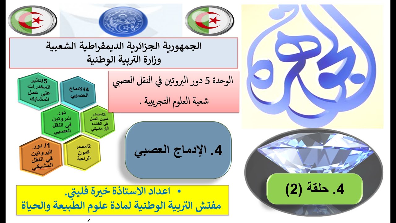 الحلقة 2 من درس الادماج العصبي حل الجزء الاول من الوضعية