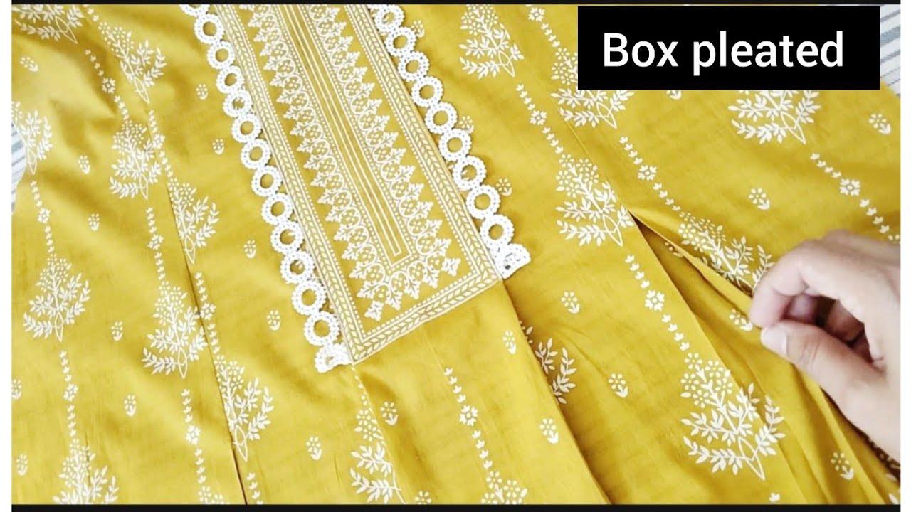 How to make box plate with easy method || Box pleated frock cutting and stitching