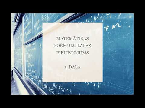 Video: Vai likumā ir dotas matemātikas formulas?