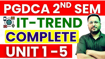 📚PGDCA 2nd Sem IT Trend Complete Unit 1 to 5 | #pgdca #it_trend #tomarsir