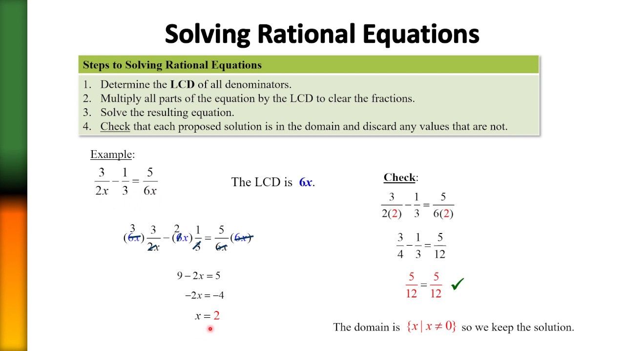 problem solving involving rational equations