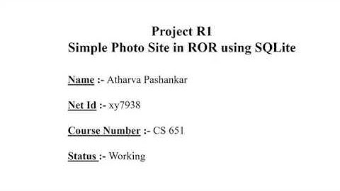 Project R1 - Simple PhotoSite in Ruby on Rails use SQlite database