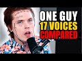 ONE GUY 17 VOICES COMPARED (RoomieOfficial Comparison)