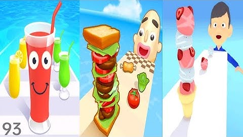 Juice Run Sandwich Runner vs Ice Cream Run - Triple Gameplay 93 (Android/iOS).