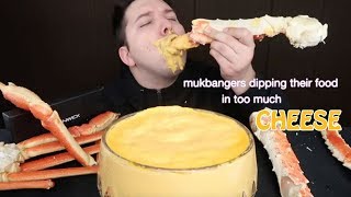 mukbangers dipping food in TOO MUCH cheese