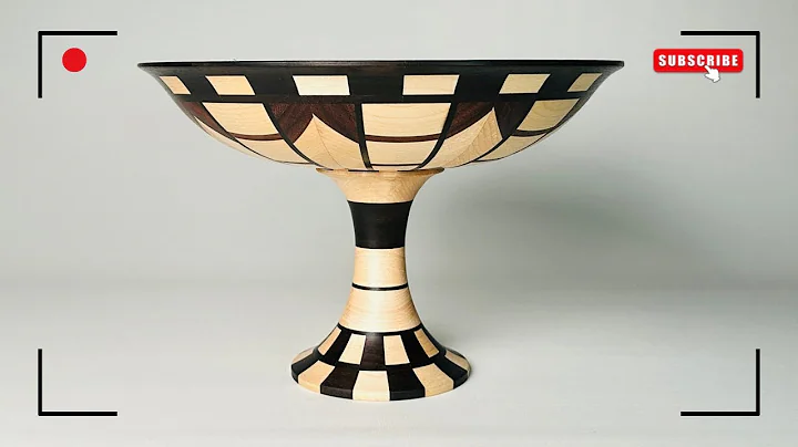 Wooden Artwork: Pedestal Bowl with Unique Pattern, woodturning