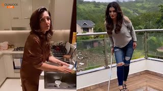 Raveena Tandon Sweeps The House In A Stylish Avtaar | Watch Video | #RaveenaTandon #Shorts