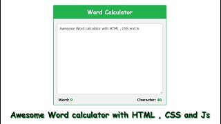 Awesome Word calculator with HTML ,CSS and Js