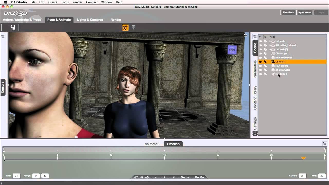 DAZ Studio 4.0 - Camera Editor - Learn how to use the Editor in Cameras Tab in DAZ Studio 4.0