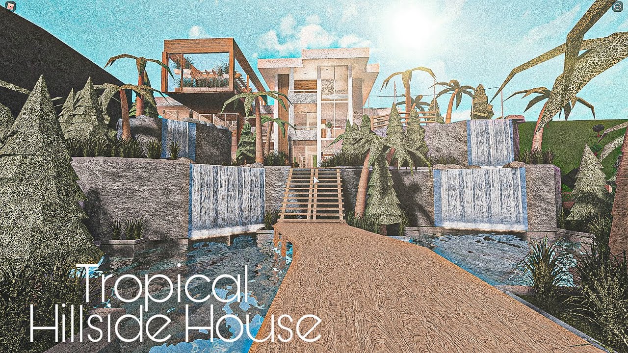 Roblox Bloxburg Mansion Tropical Hillside Villa House Build Youtube - roblox bloxburg mansion tropical hillside villa
