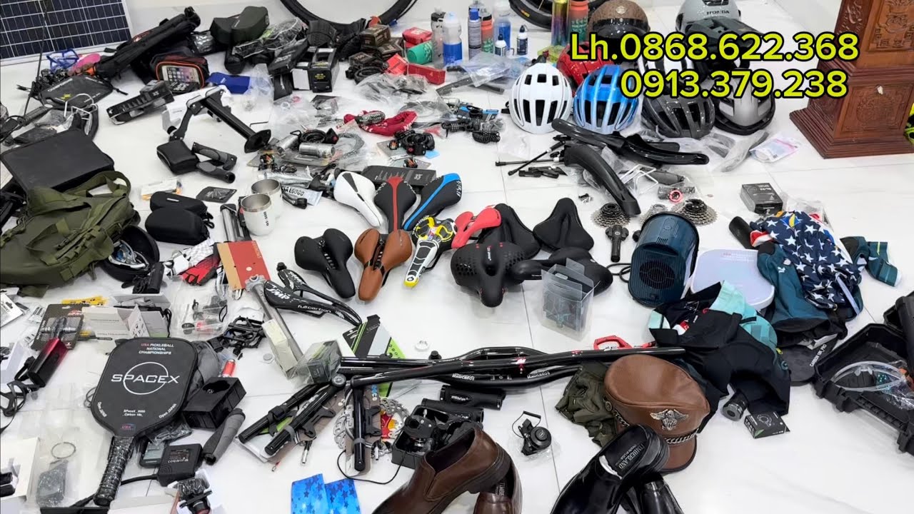 Phụ kiện xe đạp Nhật mới về 20k-Mũ đạp xe Spezalize-Kính phân cực đổi màu-Ốc titan-potang carbon