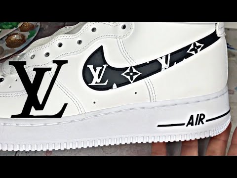 How to make Custom Louis Vuitton x Air Force 1s - Step-by-Step Timelapse