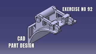 CAD Design Exercise 92 | Catia v5 tutorial exercise I Part Design | CATIA Design | Solidworks