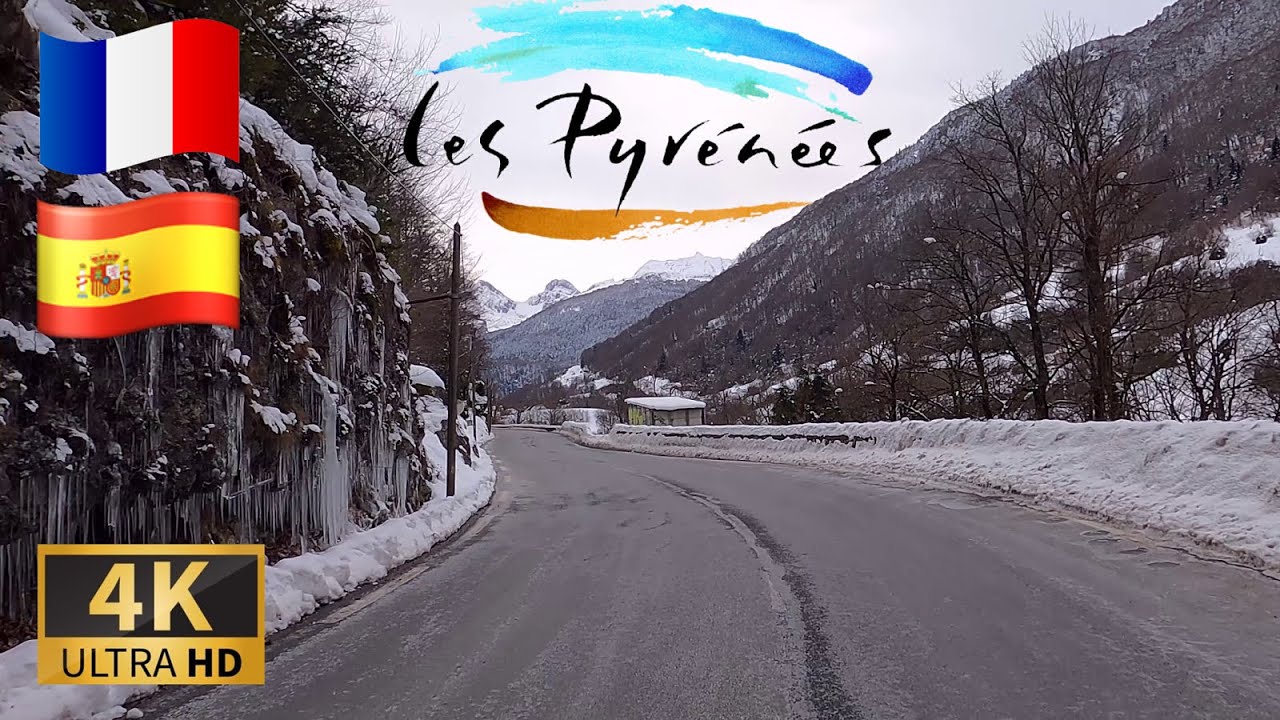 DRIVING Western PYRENEES music RELAX, Way to La Jacetania, FRANCE_SPAIN I 4K 60fps
