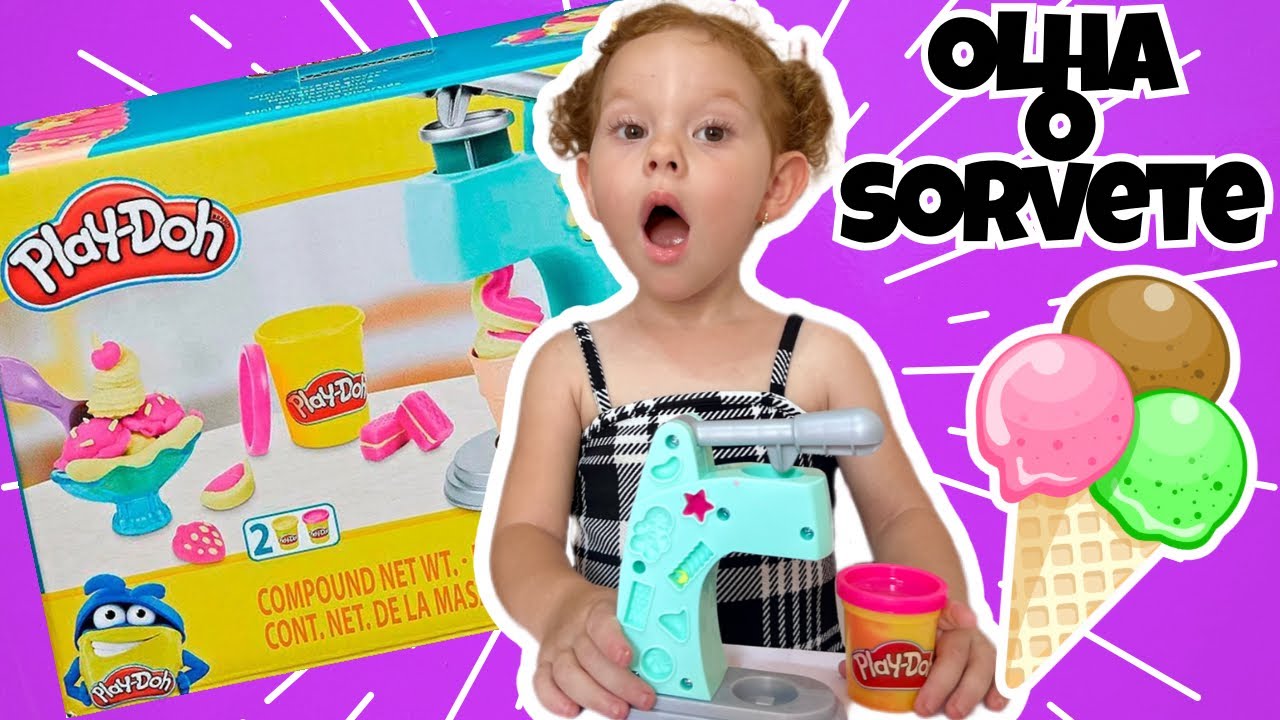 Sorvete de Massinha Play Doh 🍦 Brincando de Fazer Sorvete Colorido