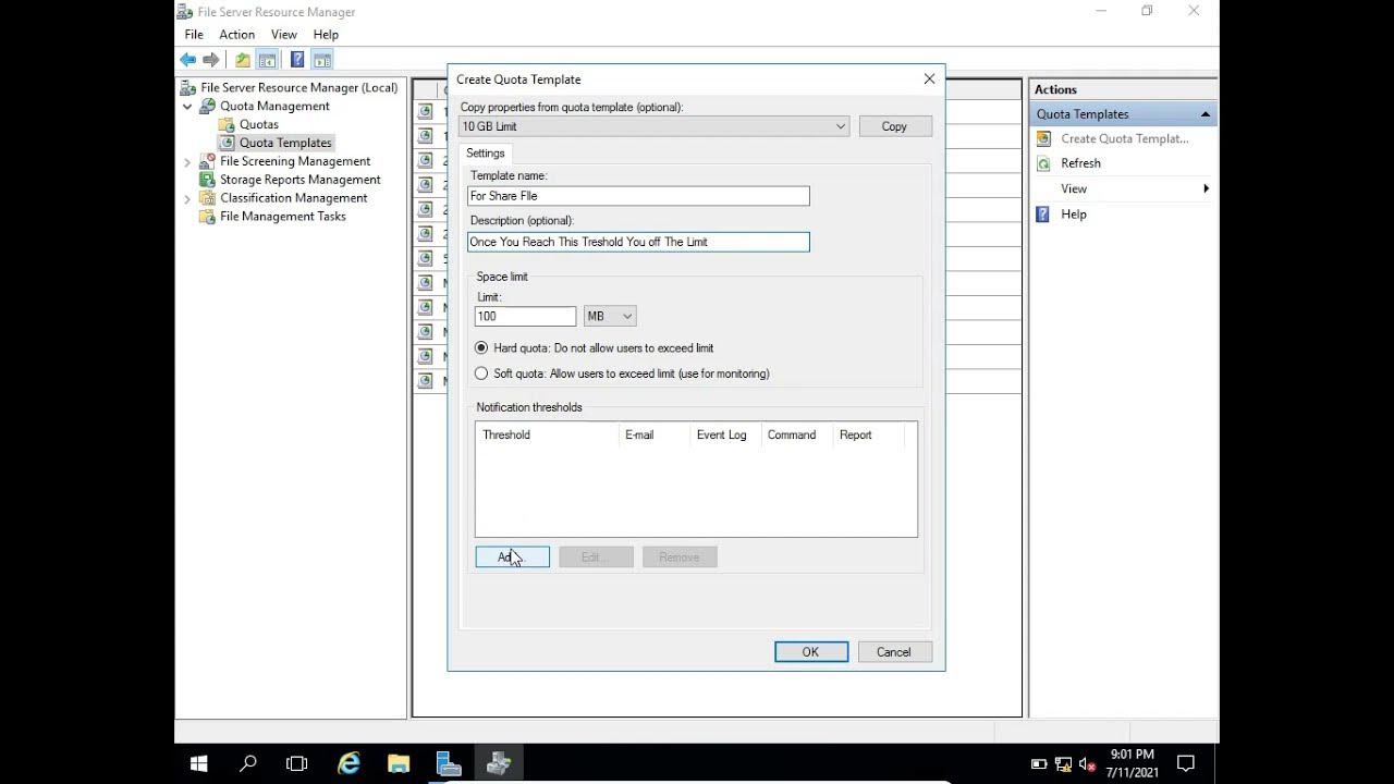How To Setup Disk space Quotas On Window Servers 2016 (2021) YouTube
