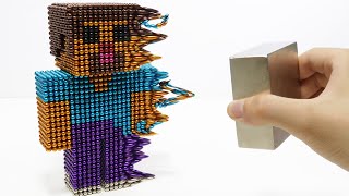 Monster Magnets Vs Steve Minecraft | Make Steve With Magnetic Balls