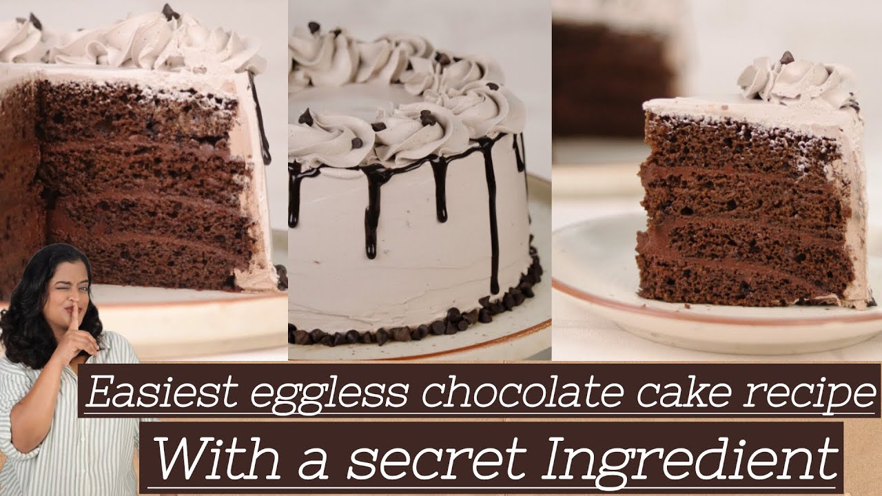 Hack to Get even layers of cake| Secret INGREDIENT REVEALED! Eggless Chocolate Cake Recipe |
