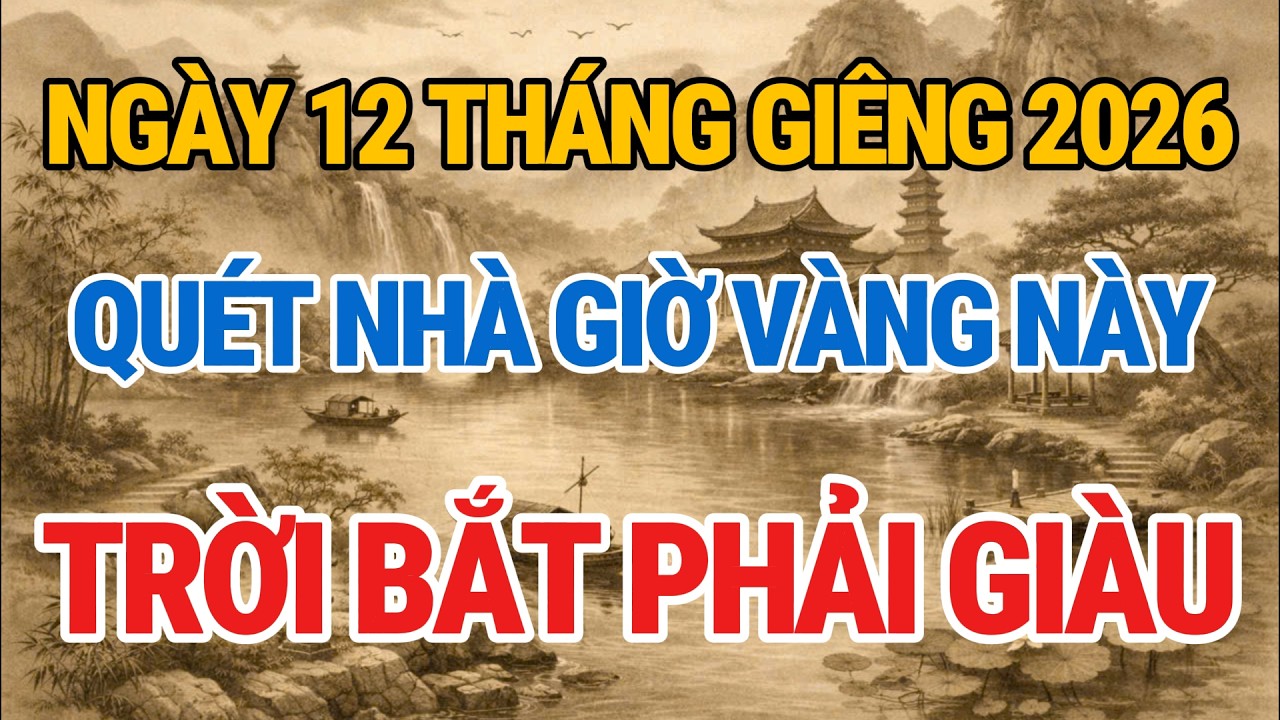 NGÀY 12 THÁNG GIÊNG - CỨ QUÉT NHÀ VÀO GIỜ ĐẠI CÁT NÀY, TỔ TIÊN BAN LỘC, TIỀN VÀO NHƯ NƯỚC