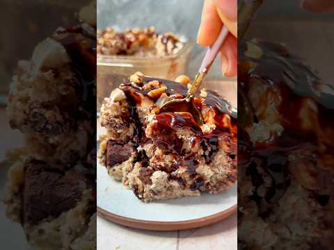 Avena Horneada Maní con Chocolate #snickers #mani #chocolate #avena #mealprep #desayuno #bakedoats