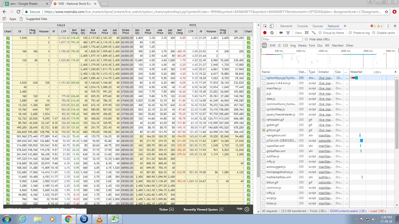 power query in excel live option chain bank nifty YouTube