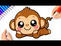 HOW TO DRAW A CUTE KAWAII MONKEY EASY ????