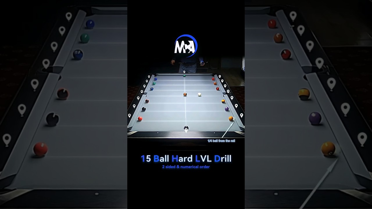 Image of video the Pool Billiard 15 Ball Hard LVL Drill #billiards #8ballpool #billiard #9ball #poolplayer #sports 22