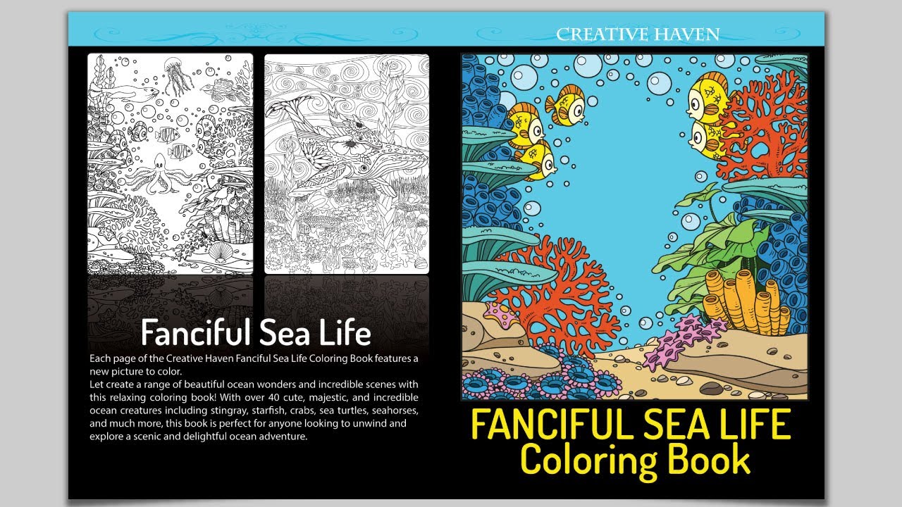 Fanciful Sea Life Coloring Book Paperback Adult Coloring Book Featuring Relaxing Youtube
