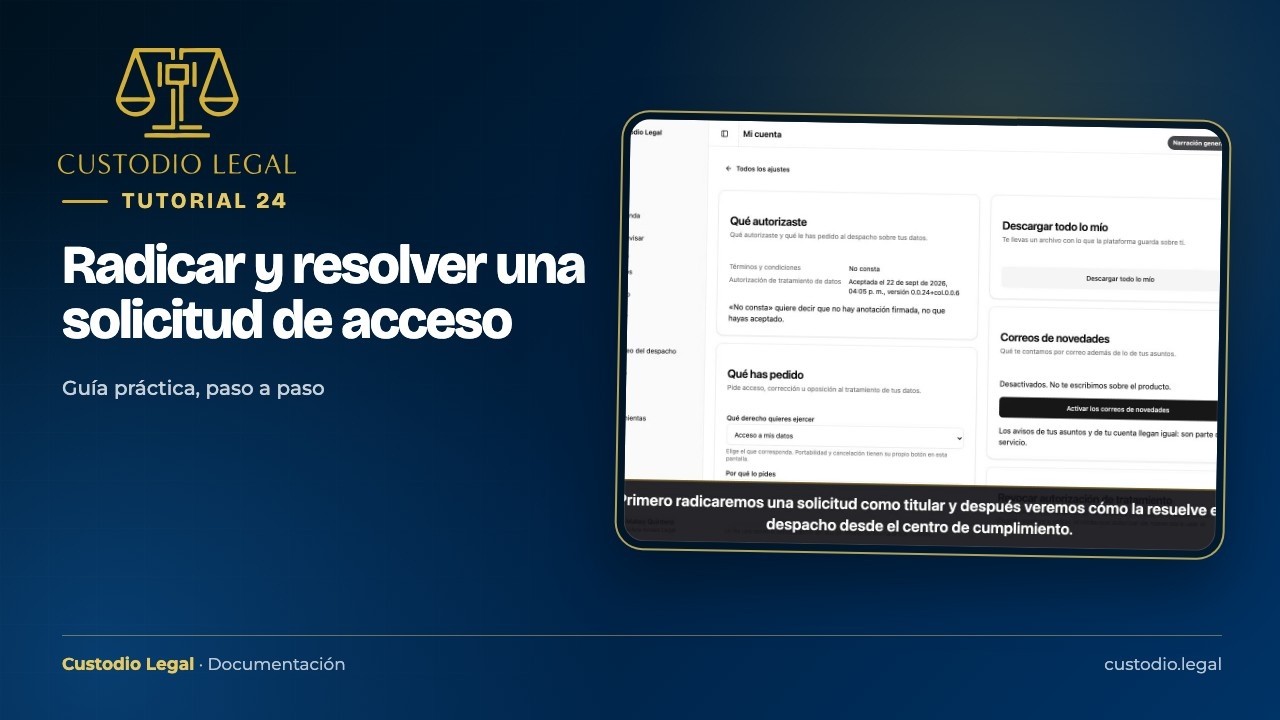 Miniatura do tutorial: Radicar y resolver una solicitud de acceso
