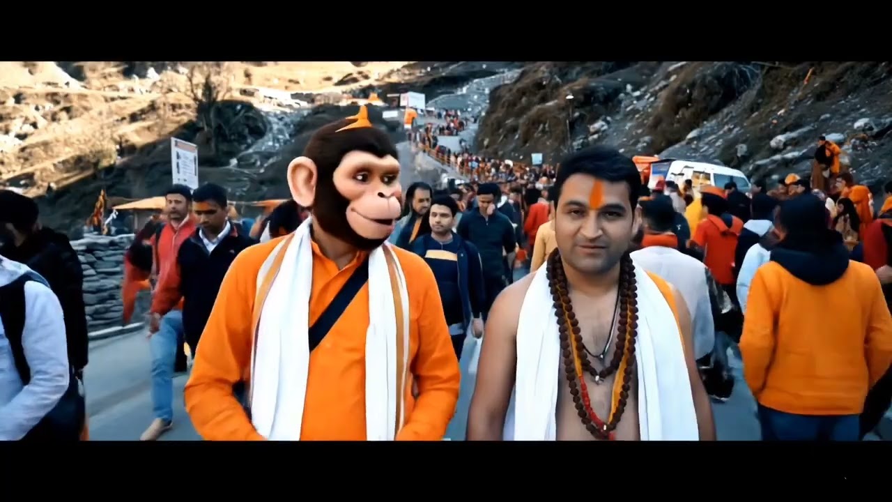 "AI Monkey Vlog | Realistic AI Monkey Visits India’s Temples 🐒🛕"