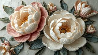 4K White Magnolia Floral Oil Painting | Vintage Flower |TV Screensaver (No Sound) screenshot 2