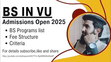 VU BS admissions 2025 | Fee | Programs list |Virtual University Admissions|#vu|#admissionsopen