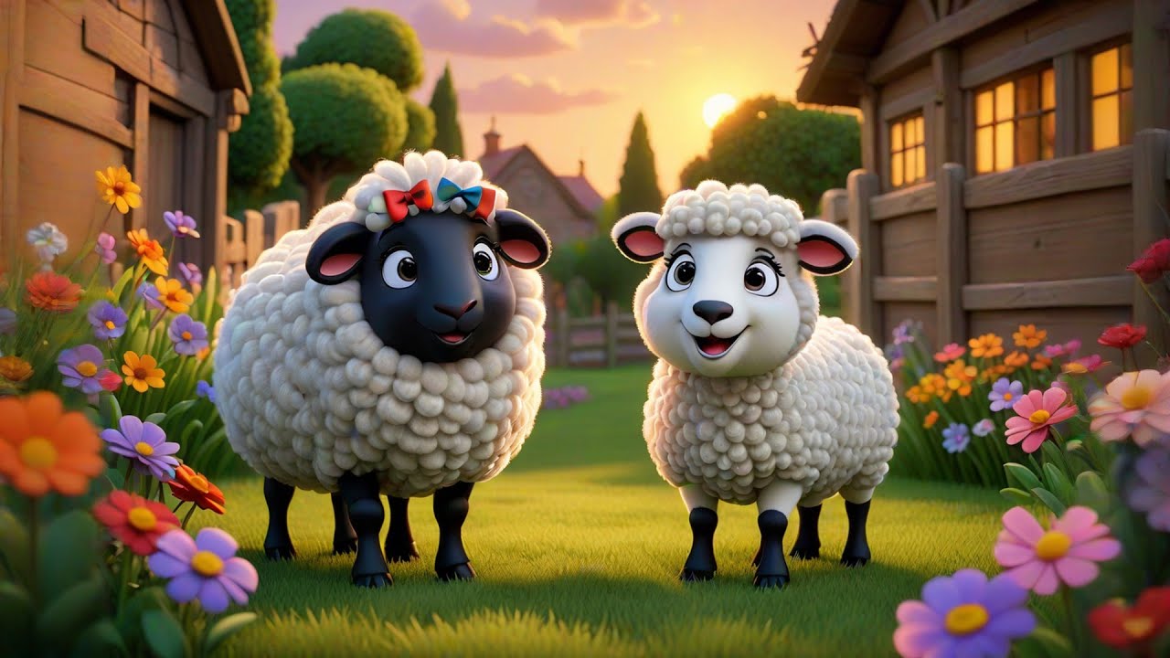Two Fluffy Sheep Dance Through Gates | Sheep Song for Kids | Nursery ...