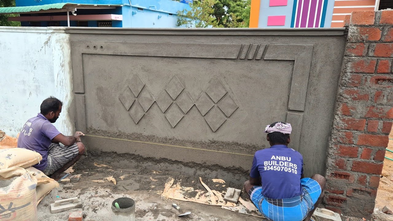 Техники штукатурки _ Креативный дизайн бордюров для ворот | Точная штукатурка | Штукатурка фасадн...